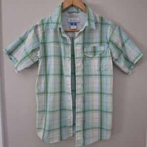 Green Plaid Short Sleeve Shirt